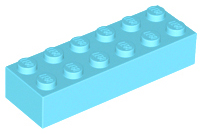 Brick 2 x 6, 2456 Medium Azure U