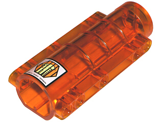 Cylinder 9 x 4 x 2 Tapered with Flat Bottom, Pin Holes with 'HIGH RISK AREA' and Captured Alien Pattern (Sticker) - Sets 7644 / 7647 / 7690 / 7692 / 7694 / 7697 / 7699, 58947pb01