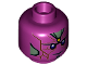 Minifigure, Head Alien Robot with Yellow Spot on Forehead, Dark Purple Eyes, Reddish Brown Lines, and Sand Green Armor Plates Pattern (Vision), 3626pb1691  