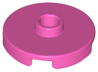 Tile, Round 2 x 2 with Open Stud, 18674 Dark Pink N