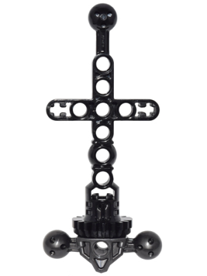 Large Figure Torso Skeletal with Gear Hips / Waist / Bottom with Pearl Dark Gray Connector with 3 Ball Joint (24190 / 24189), 24190c01 Black U