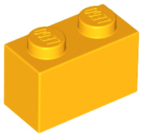 Brick 1 x 2, 3004 Bright Light Orange N