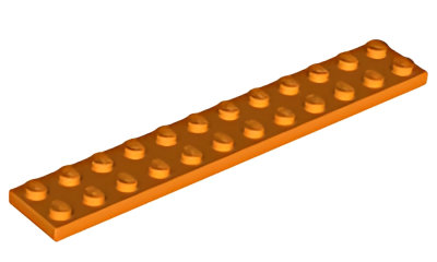 Деталь LEGO Plate 2 x 12 2445 Orange U