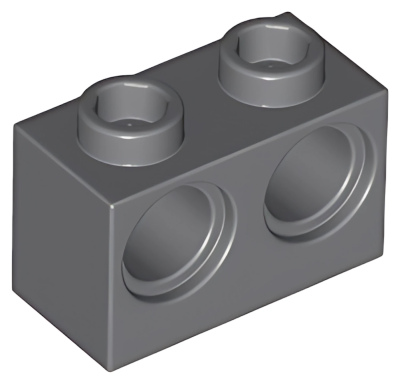 Деталь LEGO Technic, Brick 1 x 2 with Holes 32000 Dark Bluish Gray U