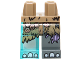 Hips and 1 Dark Bluish Gray Left Leg, 1 Trans-Light Blue Right Leg with Fur, Copper Pendants, Medium Lavender Sinew Patches and White Toenails Pattern, 970d22pb02  