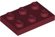 Plate 2 x 3, 3021 Dark Red U