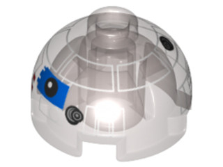 Brick, Round 2 x 2 Dome Top with Blue Pattern (Imperial Astromech), 553pb025