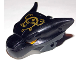 Large Figure Head Modified Chima Panther Jaw Upper with Ornate Gold Pattern, 15372pb01