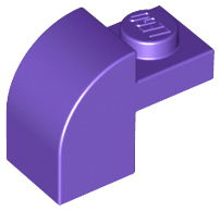 Slope, Curved 2 x 1 x 1 1/3 with Recessed Stud, 6091 Dark Purple U