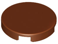 Tile, Round 2 x 2 with Bottom Stud Holder, 14769 Reddish Brown N