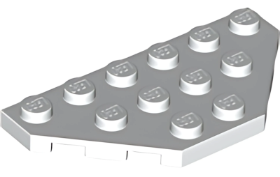 Деталь LEGO Wedge, Plate 3 x 6 Cut Corners 2419 (43127) White U