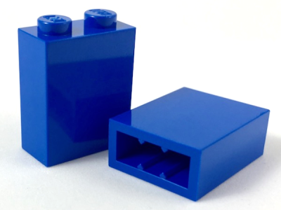 Деталь Lego Brick 1 x 2 x 2 with Inside Stud Holder 3245c Blue N
