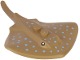 Manta Ray / Stingray with 2 Studs with Black Eyes and Bright Light Blue Dots Pattern, 67337pb01
