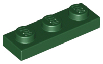 Plate 1 x 3, 3623 Dark Green U