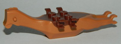 Dinosaur Body Pteranodon, 4 Studs, 6 Clips with Fixed Reddish Brown Top, 98085c01 Medium Nougat U