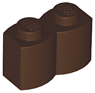 Деталь LEGO Brick, Modified 1 x 2 with Log Profile 30136 Dark Brown U