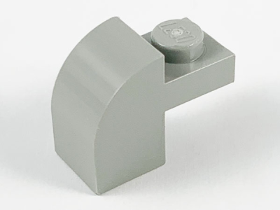 Slope, Curved 2 x 1 x 1 1/3 with Recessed Stud, 6091 Light Gray U
