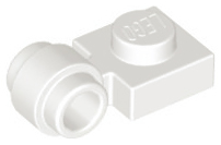 Plate, Modified 1 x 1 with Light Attachment - Thick Ring, 4081b White N