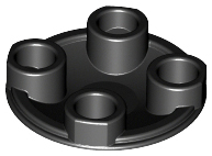 Plate, Round 2 x 2 with Rounded Bottom (Boat Stud), 2654 Black U