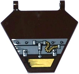 Flag 5 x 6 Hexagonal with Wooden Boards and Hinge Pattern Model Left Side (Sticker) - Set 70747, x1435pb013L Dark Brown U