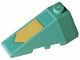 Wedge 4 x 2 Triple Left with Gold Arrow on Sand Green Background Pattern (Sticker) - Set 70612, 43710pb16  