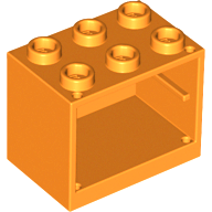 Container, Cupboard 2 x 3 x 2 - Hollow Studs, 4532b Orange U