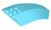 Windscreen 8 x 6 x 2 Curved Sloped Sides, x224 Medium Azure N
