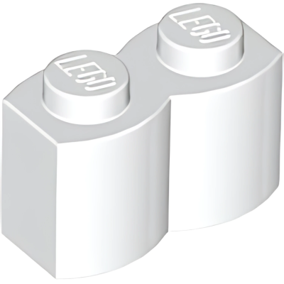 Деталь LEGO Brick, Modified 1 x 2 with Log Profile 30136 White U