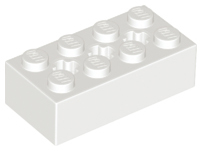 Technic, Brick 2 x 4 with 3 Axle Holes, 39789 White U