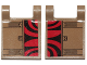 Flag 2 x 2 Square with Black Curved Stripes on Red Background and Hull Plates Pattern on Both Sides (Stickers) - Set 75215, 2335pb179