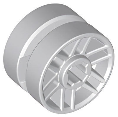 Деталь LEGO Колесный диск Lego Wheel 14mm D. x 9.9mm with Center Groove, Fake Bolts and 6 Double Spokes 11208 (33690) Light Bluish Gray N