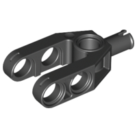 Technic, Liftarm, Modified Fork 2 x 4 with Pin, 53533 Black U