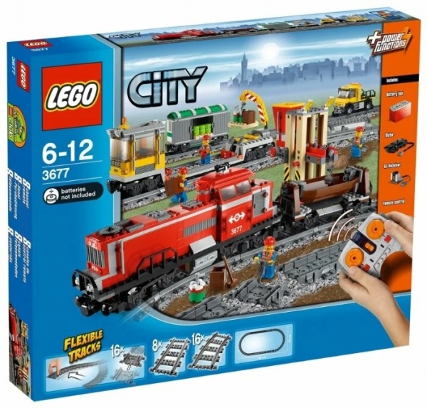 Электромеханический конструктор LEGO City 3677 Красный грузовой поезд