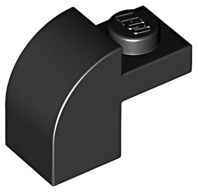 Деталь LEGO Lego Slope, Curved 2 x 1 x 1 1/3 with Recessed Stud 6091 (32807) Black U