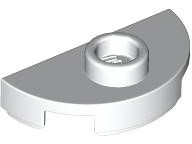Plate, Round 1 x 2 Half with 1 Stud (Jumper), 1745 White N
