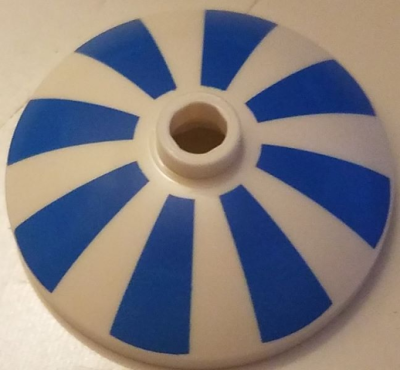 Dish 3 x 3 Inverted (Radar) with Blue Stripes Pattern, 43898pb009 White U