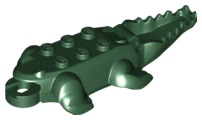 Alligator / Crocodile Body with 10 Bottom Teeth, 18904 Dark Green U