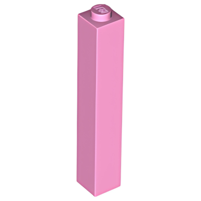 Деталь Lego Кубик Brick 1 x 1 x 5 - Solid Stud 2453b Bright Pink U