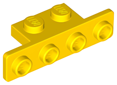 Деталь Lego Скоба Bracket 1 x 2 - 1 x 4 with Rounded Corners 2436b (10201) Yellow U