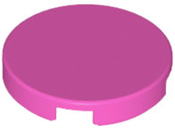 Tile, Round 2 x 2 with Bottom Stud Holder, 14769 Dark Pink U