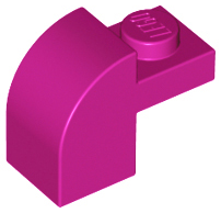 Slope, Curved 2 x 1 x 1 1/3 with Recessed Stud, 6091 Magenta U
