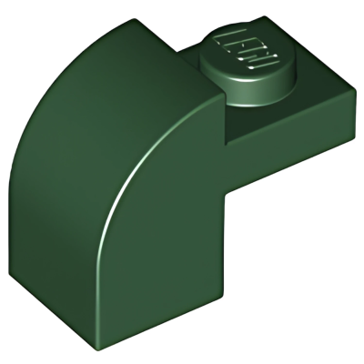 Деталь LEGO Lego Slope, Curved 2 x 1 x 1 1/3 with Recessed Stud 6091 (32807) Dark Green U
