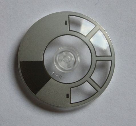 Dish 4 x 4 Inverted (Radar) with Solid Stud with Light Bluish Gray and Dark Bluish Gray Radial Millennium Falcon Cockpit Pattern, 3960pb021