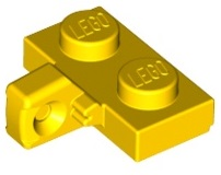 Hinge Plate 1 x 2 Locking with 1 Finger on Side with Bottom Groove, 44567a Yellow U