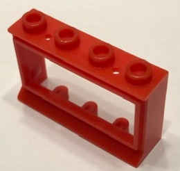 Window 1 x 4 x 2 with Extended Lip, no Glass, 453b Red N
