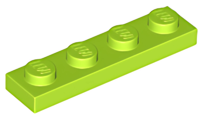 Деталь LEGO Plate 1 x 4 3710 Lime U