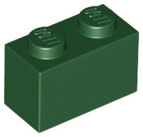 Brick 1 x 2, 3004 Dark Green U