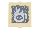 Glass for Window 1 x 2 x 2 Flat Front with Coffee Cup with Skull and Steam Pattern (Sticker) - Set 70840, 60601pb025  