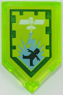 Деталь LEGO Пятиугольная плитка Lego Tile, Modified 2 x 3 Pentagonal with Nexo Power Shield Pattern - Orbital Strike 22385pb097 U