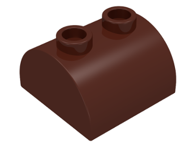Slope, Curved 2 x 2 Double with 2 Hollow Studs, 30165 Brown U